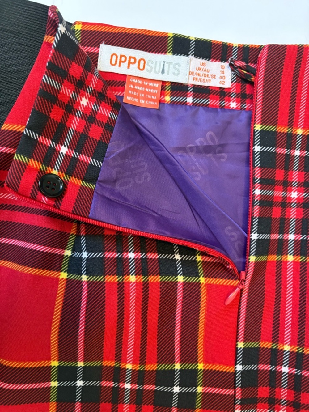 Opposuit, The Lumberjackie, Red Plaid Women's Blazer & Skirt Set, Sz 10. - Picture 10 of 16